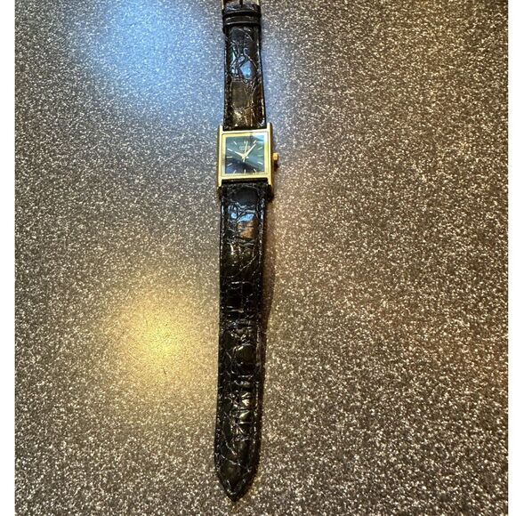 Vintage 1980s Citizen Tank Watch, Black and Gold, 6031-076371 M main image 4